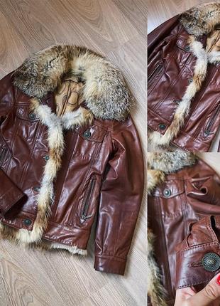 Кожаная куртка zara