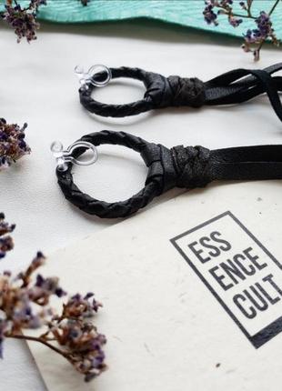 Сережки шкіряні essence cult готичний стиль італія5 фото