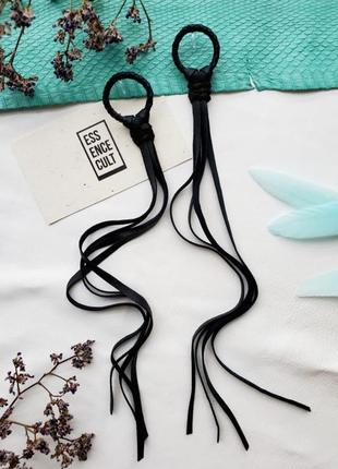Сережки шкіряні essence cult готичний стиль італія2 фото