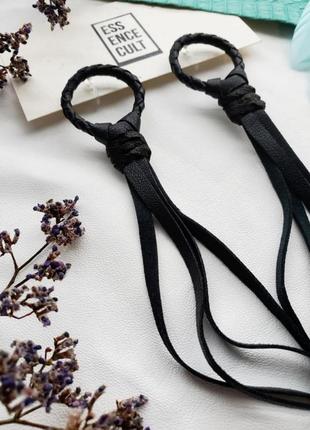 Сережки шкіряні essence cult готичний стиль італія7 фото