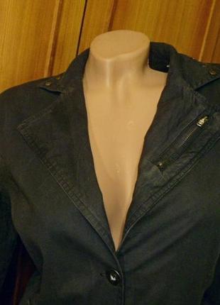 Брендовый легкий жакет женский пиджак короткий приталенный,65% коттон3 фото