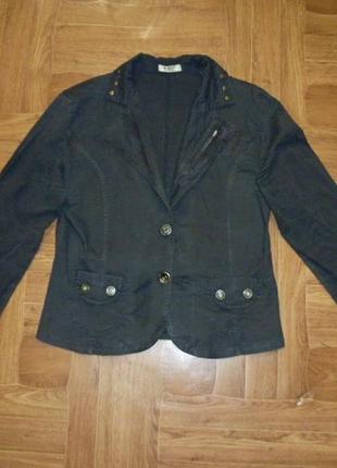 Брендовый легкий жакет женский пиджак короткий приталенный,65% коттон2 фото