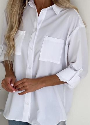 Рубашка с подкатом оверсайз сорочка із підкатом оверсайз 42-52 р-р