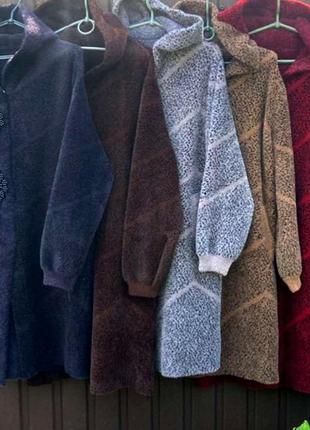 Стильное теплющее пальто кардиган с альпака ангоры,.1 фото