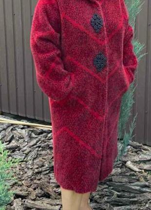 Стильное теплющее пальто кардиган с альпака ангоры,.7 фото