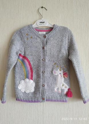 Фирменная теплая кофта на девочку на 3-4 года