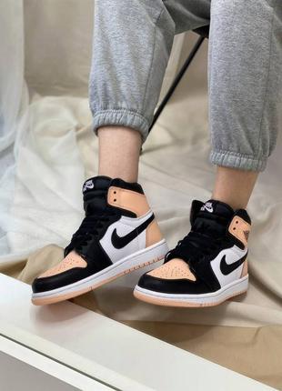 Кросівки nike air jordan 1 retro high white black pink4 фото