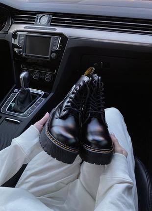 Женские высокие кожаные ботинки демисезонные dr martens2 фото
