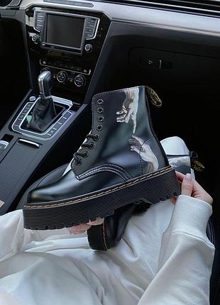 Женские высокие кожаные ботинки демисезонные dr martens