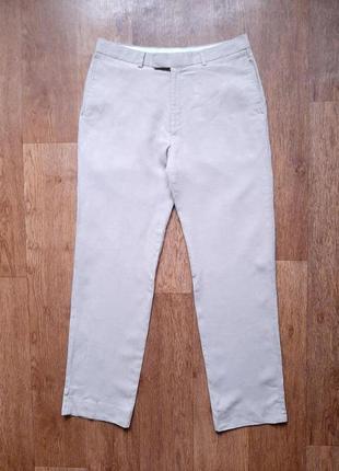 Штани брюки чоловічі next лляні бежеві англія w34" льон 100%2 фото