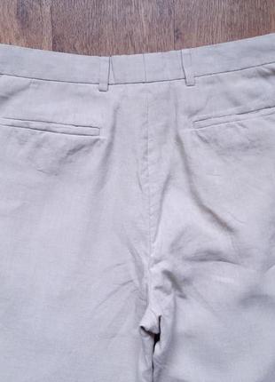 Штани брюки чоловічі next лляні бежеві англія w34" льон 100%5 фото