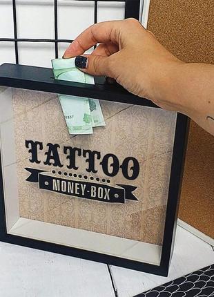 Дерев'яна скарбничка для грошей tattoo1 фото