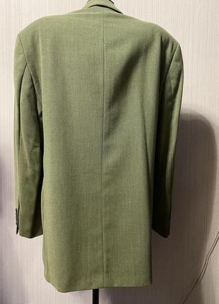 Зелёный хаки пиджак миди пальто унисекс оверсайз4 фото