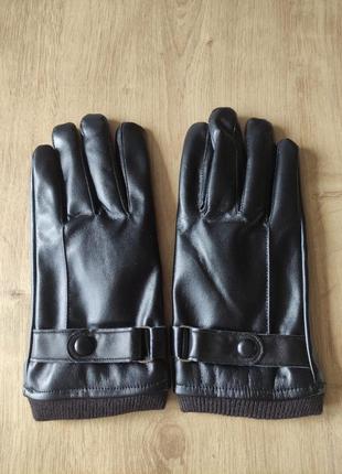 Стильные мужские перчатки из кожзама,  германия.  размер 7.2 фото