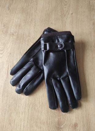 Стильные мужские перчатки из кожзама,  германия.  размер 7.1 фото