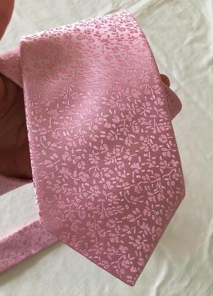 Шовкова краватка, рожева краватка в квітах2 фото