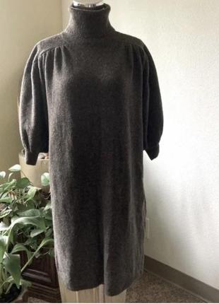 Тепле плаття светр з високою горловиною шерстяне кашемірове шерсть кашемір1 фото