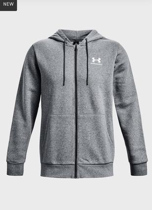 Мужское серое худи ua essential fleece fz4 фото