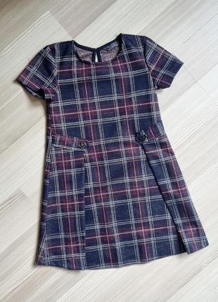 Шкільний англійський сарафан плаття сукня в клітинку  шотландську 5 6 років
