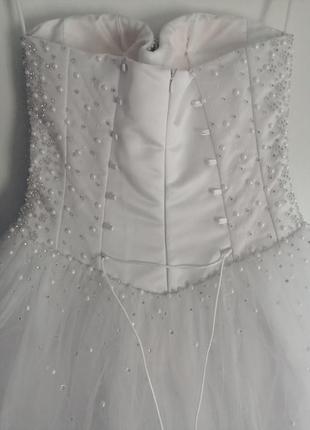 Весільна сукня з корсетом  стрази і перли  , свадебное платье  с корсетом  стразами и жемчугом3 фото