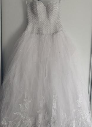 Весільна сукня з корсетом  стрази і перли  , свадебное платье  с корсетом  стразами и жемчугом2 фото