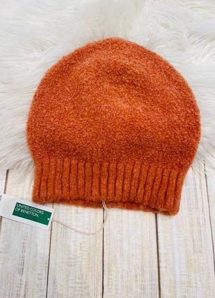Шапка шапочка осеннего тыквенного цвета