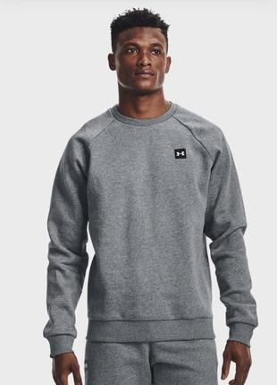 Under armour мужской серый свитшот ua rival fleece crew