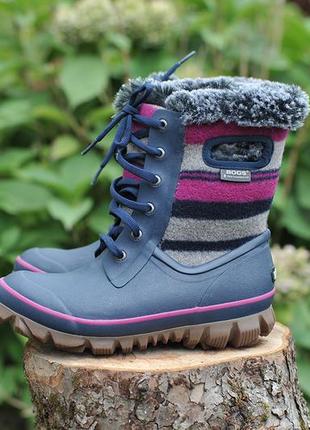 Жіночі зимові утеплені чоботи черевики гумаки bogs arcata stripe boots як sorel як hunter - 381 фото