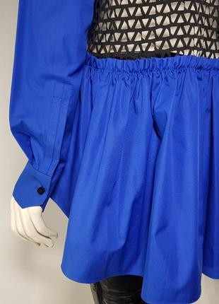 Блузка "yangol" коттоновая синяя с черным (украина)10 фото