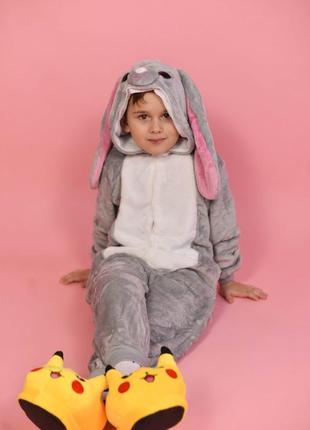 🌈яркие теплые пижамы кигуруми зайка зайчик для мальчиков и девочек
