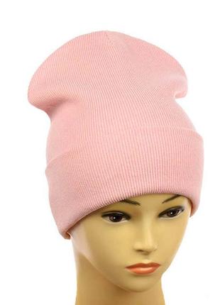 Модная женская теплая шапка бини в рубчик9 фото