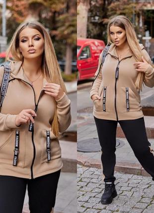 Теплый спортианый костюм с капюшоном женский3 фото