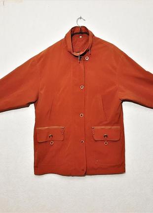Куртка женская ветровка осень-весна цвет рыжий кирпичный большой размер