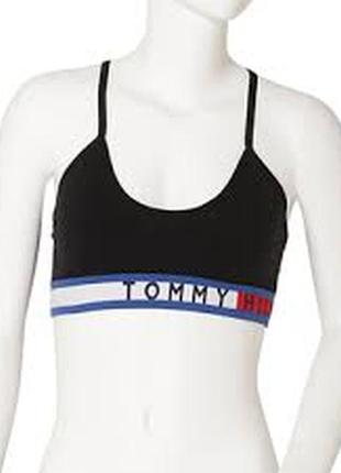 Бесшовный бюстгальтер с круглым вырезом и логотипом tommy hilfiger r70t436 nwt