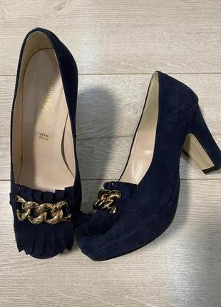 Італійські туфлі лофери на каблуках