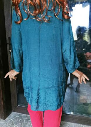 Туника из вискозы с пайетками вышивкой бисером в этно бохо стиле блуза8 фото