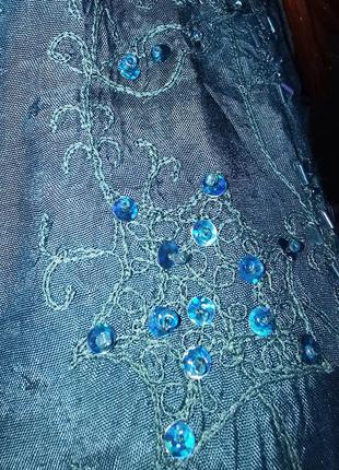 Туника из вискозы с пайетками вышивкой бисером в этно бохо стиле блуза5 фото
