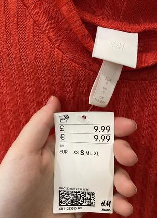 Новий топ-водолазка/футболка h&m коралового кольору2 фото