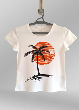 Жіноча футболка з принтом пальма і сонце