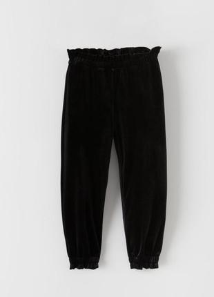 Стильные веллюровые штанишки девочке от zara