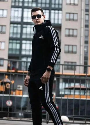 Чоловічий спортивний костюм adidas чорний3 фото