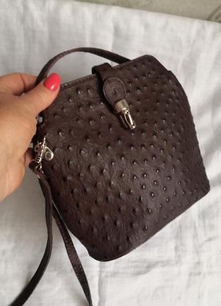 Стильна шкіряна сумочка genuine leather,італія 👜👜🌹2 фото