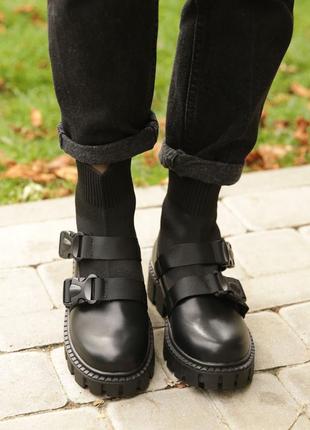 Стильні черевики,берці,берци жіночі чорні осінні,весняні (байка) зимові (євро-зима)1 фото