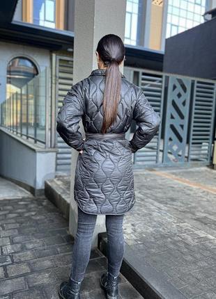 Жіноча стьобана куртка-сорочка4 фото