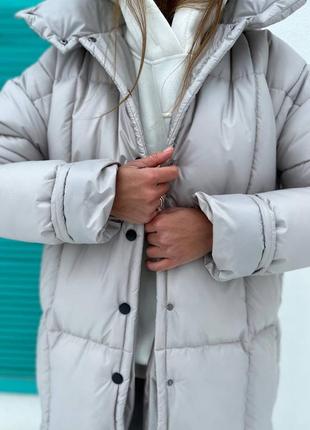 Дутый пуховик с капюшоном пальто3 фото