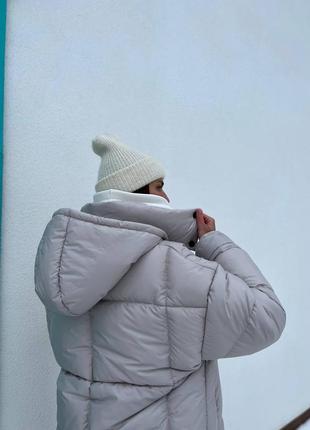 Дутый пуховик с капюшоном пальто6 фото