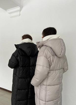 Дутый пуховик с капюшоном пальто9 фото