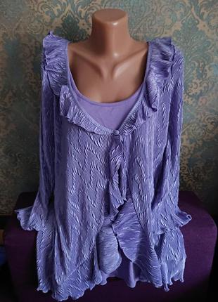 Женская лиловая блуза блузка блузочка большой размер батал 54/56