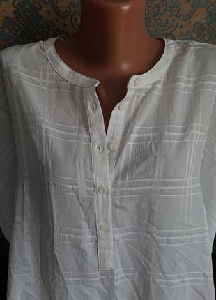 Красивая женская белая блуза блузка блузочка большой размер батал 52/548 фото