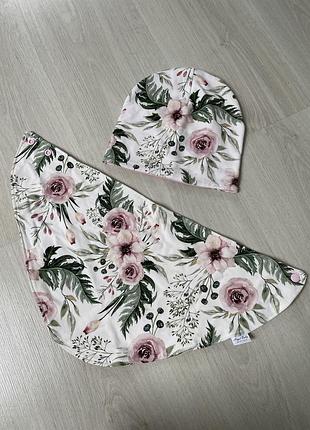 Набор для девочки шапка и хомут шапка и платок!🔥